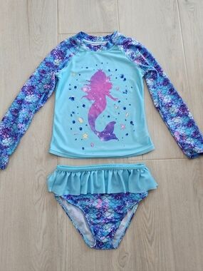 Kids Mermaid Rash Guard Swim Set